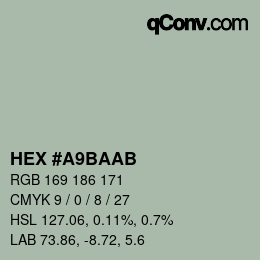 カラーコード: HEX #A9BAAB | qconv.com