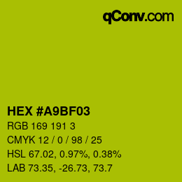 颜色代码: HEX #A9BF03 | qconv.com