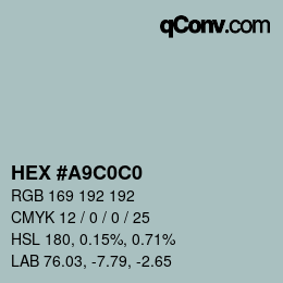 Color code: HEX #A9C0C0 | qconv.com