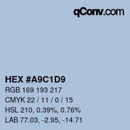 カラーコード: HEX #A9C1D9 | qconv.com