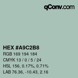 Color code: HEX #A9C2B8 | qconv.com