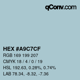 Color code: HEX #A9C7CF | qconv.com