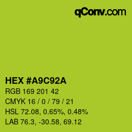 Color code: HEX #A9C92A | qconv.com