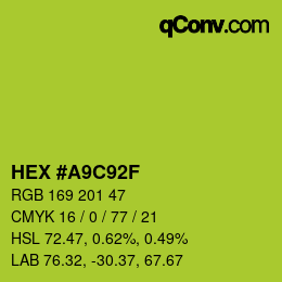 Color code: HEX #A9C92F | qconv.com
