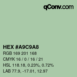 カラーコード: HEX #A9C9A8 | qconv.com
