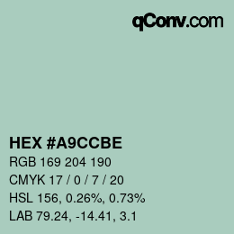 カラーコード: HEX #A9CCBE | qconv.com