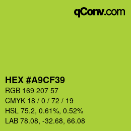 Color code: HEX #A9CF39 | qconv.com