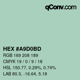 カラーコード: HEX #A9D0BD | qconv.com