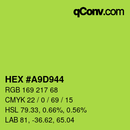 Color code: HEX #A9D944 | qconv.com