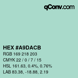 Código de color: HEX #A9DACB | qconv.com