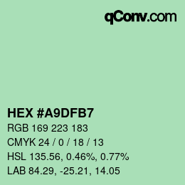 カラーコード: HEX #A9DFB7 | qconv.com