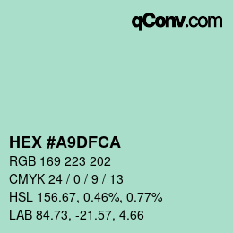 颜色代码: HEX #A9DFCA | qconv.com