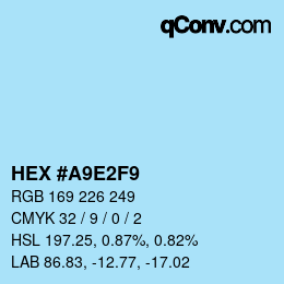 Color code: HEX #A9E2F9 | qconv.com