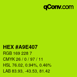颜色代码: HEX #A9E407 | qconv.com