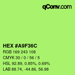 Color code: HEX #A9F36C | qconv.com