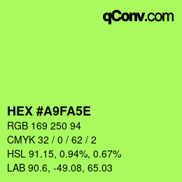 Color code: HEX #A9FA5E | qconv.com