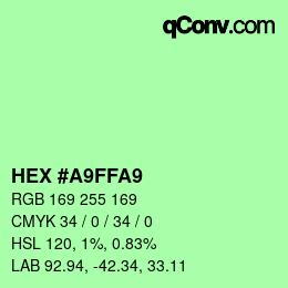 Color code: HEX #A9FFA9 | qconv.com
