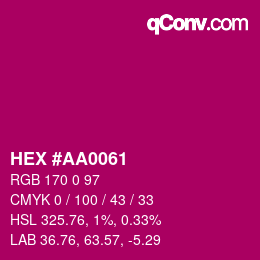 Color code: HEX #AA0061 | qconv.com