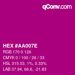 Color code: HEX #AA007E | qconv.com