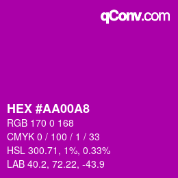 Color code: HEX #AA00A8 | qconv.com