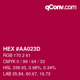Color code: HEX #AA023D | qconv.com