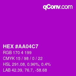 Color code: HEX #AA04C7 | qconv.com
