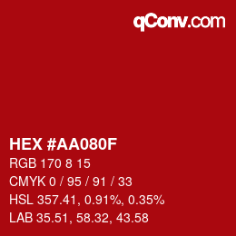 Color code: HEX #AA080F | qconv.com