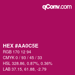 Color code: HEX #AA0C5E | qconv.com