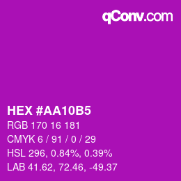 Color code: HEX #AA10B5 | qconv.com