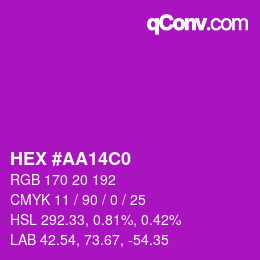 Color code: HEX #AA14C0 | qconv.com
