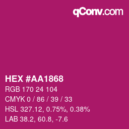 カラーコード: HEX #AA1868 | qconv.com