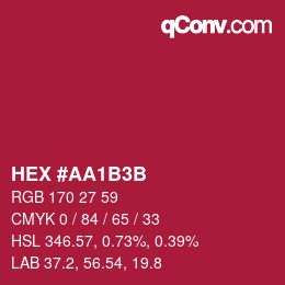 Color code: HEX #AA1B3B | qconv.com