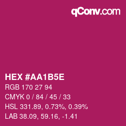 Color code: HEX #AA1B5E | qconv.com