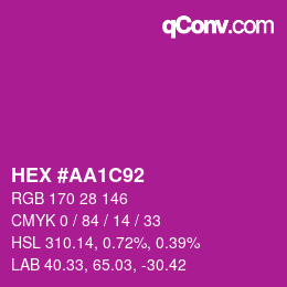 Color code: HEX #AA1C92 | qconv.com