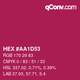 Color code: HEX #AA1D53 | qconv.com