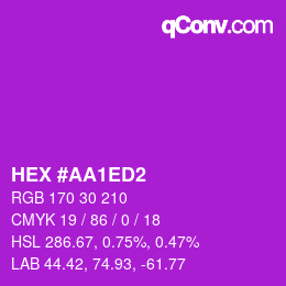 颜色代码: HEX #AA1ED2 | qconv.com