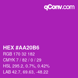 Color code: HEX #AA20B6 | qconv.com