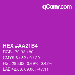 Color code: HEX #AA21B4 | qconv.com