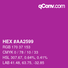 カラーコード: HEX #AA2599 | qconv.com