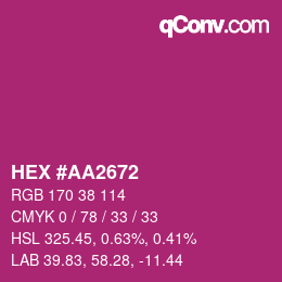 Color code: HEX #AA2672 | qconv.com