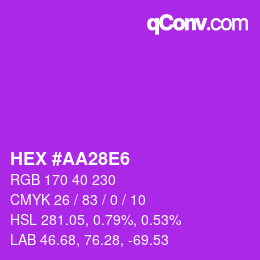 カラーコード: HEX #AA28E6 | qconv.com