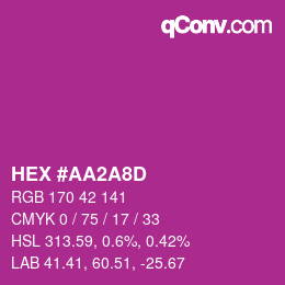 カラーコード: HEX #AA2A8D | qconv.com