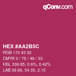 カラーコード: HEX #AA2B5C | qconv.com