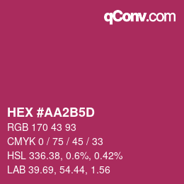 カラーコード: HEX #AA2B5D | qconv.com