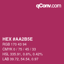 Farbcode: HEX #AA2B5E | qconv.com