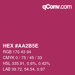 カラーコード: HEX #AA2B5E | qconv.com
