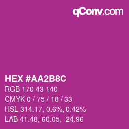 カラーコード: HEX #AA2B8C | qconv.com