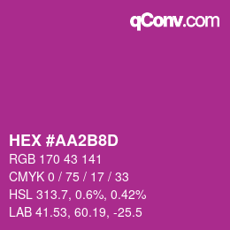 Color code: HEX #AA2B8D | qconv.com