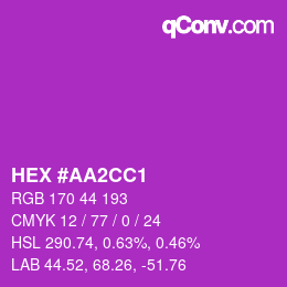 颜色代码: HEX #AA2CC1 | qconv.com