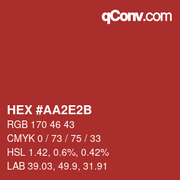 カラーコード: HEX #AA2E2B | qconv.com